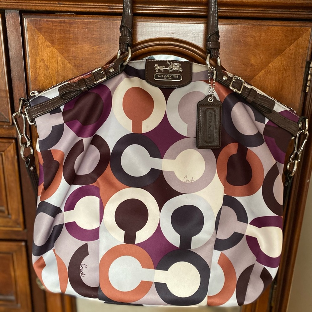 AUTHENTIC RARE Print vintage Coach Optic Satchel Purse